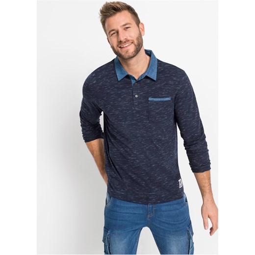 Shirt polo, długi rękaw ze sklepu bonprix w kategorii T-shirty męskie - zdjęcie 170610375