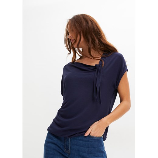 Shirt z ozdobnym przewiązaniem ze sklepu bonprix w kategorii Bluzki damskie - zdjęcie 170612358
