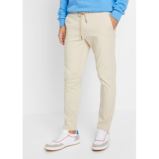 Spodnie chino z gumką w talii, w krótszej długości, Regular Fit Tapered ze sklepu bonprix w kategorii Spodnie męskie - zdjęcie 170613067