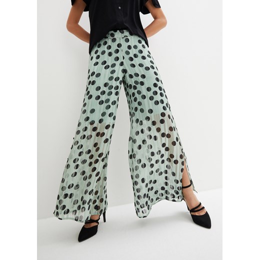 Spodnie szyfonowe z połyskiem ze sklepu bonprix w kategorii Spodnie damskie - zdjęcie 170613405