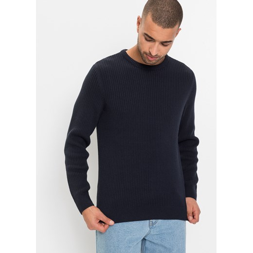 Sweter z bawełny z recyklingu ze sklepu bonprix w kategorii Swetry męskie - zdjęcie 170613935