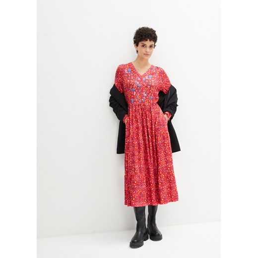 Sukienka midi z dżerseju, z wiązanym paskiem ze sklepu bonprix w kategorii Sukienki - zdjęcie 170613948
