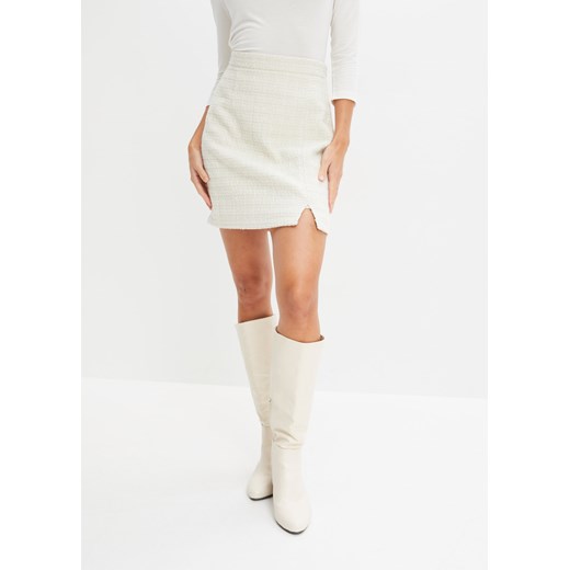 Spódnica mini z przędzy boucle ze sklepu bonprix w kategorii Spódnice - zdjęcie 170614117