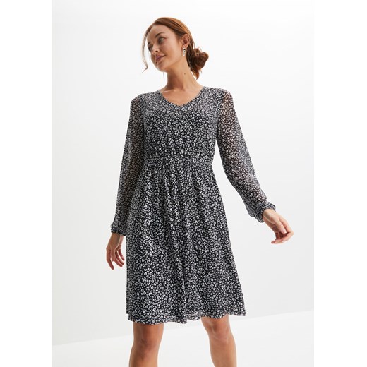 Sukienka z siatkowego materiału i dżerseju ze sklepu bonprix w kategorii Sukienki - zdjęcie 170614136