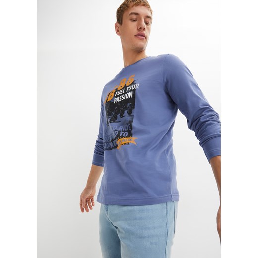 Shirt z długim rękawem, z bawełny organicznej ze sklepu bonprix w kategorii T-shirty męskie - zdjęcie 170614448