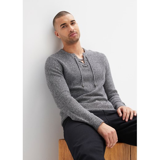 Sweter ze sznurowaniem ze sklepu bonprix w kategorii Swetry męskie - zdjęcie 170614505