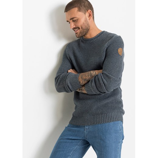 Sweter z bawełny z recyklingu ze sklepu bonprix w kategorii Swetry męskie - zdjęcie 170614538