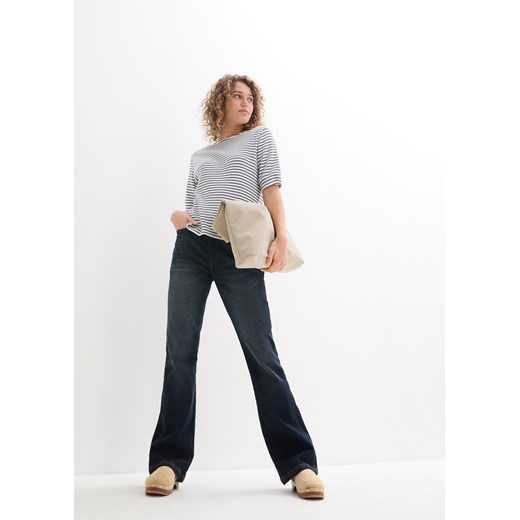 Dżinsy high-waist ze stretchem Bootcut z wygodnym paskiem w talii 50 bonprix