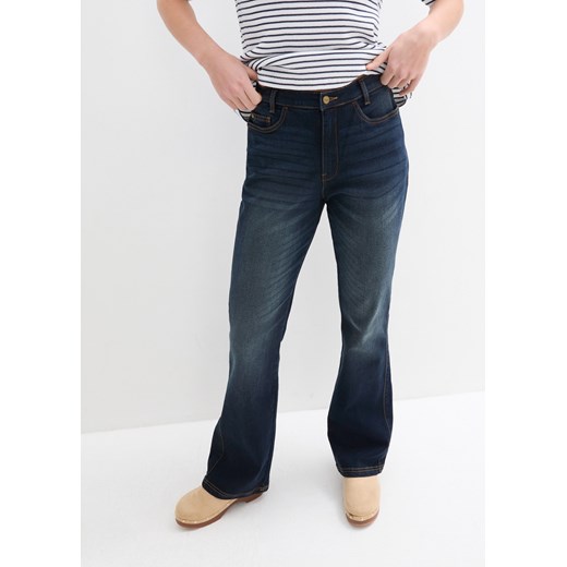 Dżinsy high-waist ze stretchem Bootcut z wygodnym paskiem w talii ze sklepu bonprix w kategorii Jeansy damskie - zdjęcie 170615226