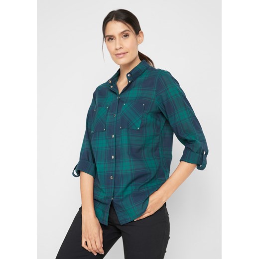 Bluzka bawełniana w kratę ze sklepu bonprix w kategorii Koszule damskie - zdjęcie 170615337