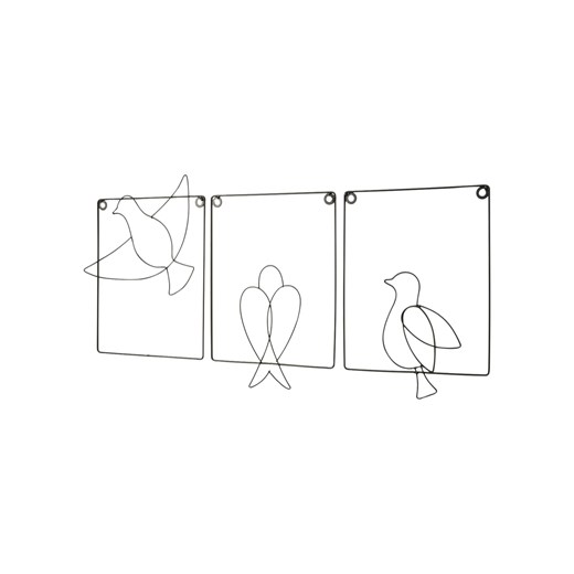 Dekoracja ścienna z motywem ptaszków (3 części) ze sklepu bonprix w kategorii Dekoracje ścienne - zdjęcie 170616698