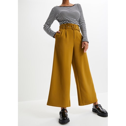 Spodnie culotte z paskiem ze sklepu bonprix w kategorii Spodnie damskie - zdjęcie 170617248