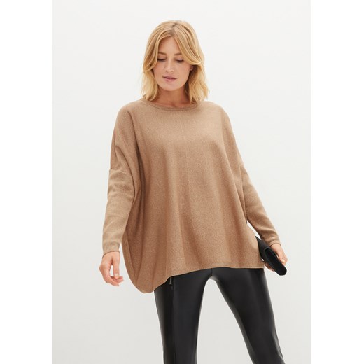 Sweter oversize z lureksową nitką ze sklepu bonprix w kategorii Swetry damskie - zdjęcie 170617325