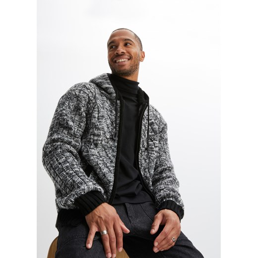 Sweter rozpinany z kapturem ze sklepu bonprix w kategorii Swetry męskie - zdjęcie 170618265
