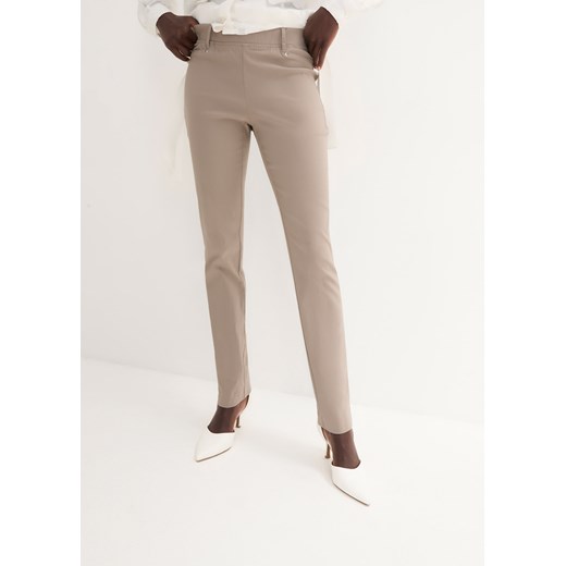 Spodnie ze stretchem z gumką w talii ze sklepu bonprix w kategorii Spodnie damskie - zdjęcie 170619479