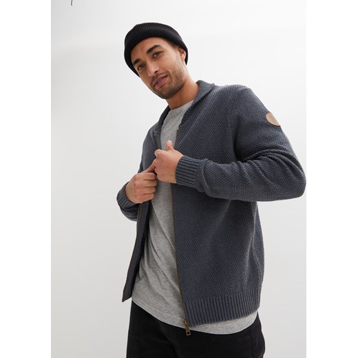Sweter rozpinany z bawełny z recyklingu ze sklepu bonprix w kategorii Swetry męskie - zdjęcie 170619748