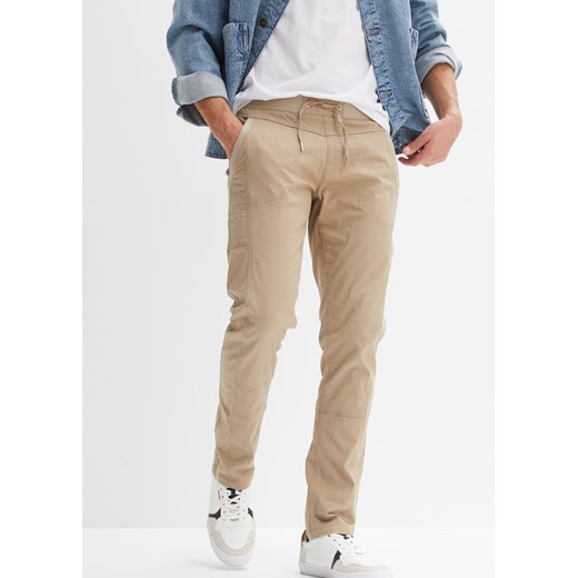 Spodnie ze stretchem i gumką w talii, Regular Fit Straight ze sklepu bonprix w kategorii Spodnie męskie - zdjęcie 170619978