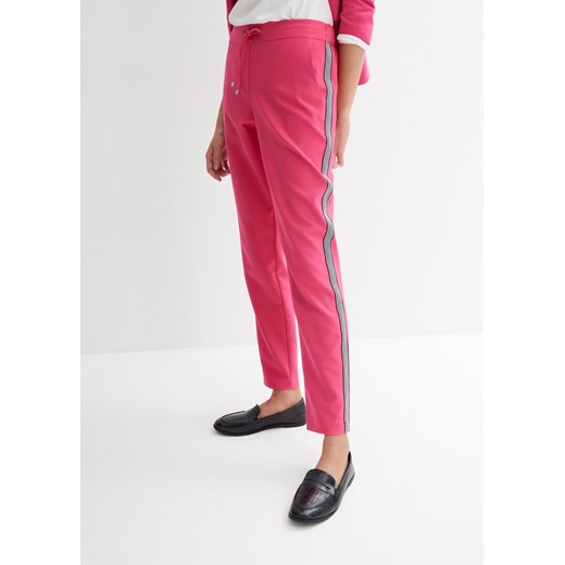 Spodnie bez zamka w talii, z ozdobnymi paskami ze sklepu bonprix w kategorii Spodnie damskie - zdjęcie 170620495
