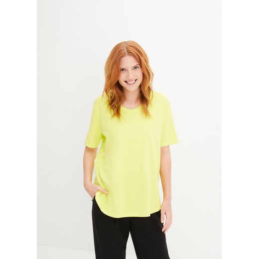 T-shirt z guzikami z boku, z bawełny organicznej ze sklepu bonprix w kategorii Bluzki damskie - zdjęcie 170620718