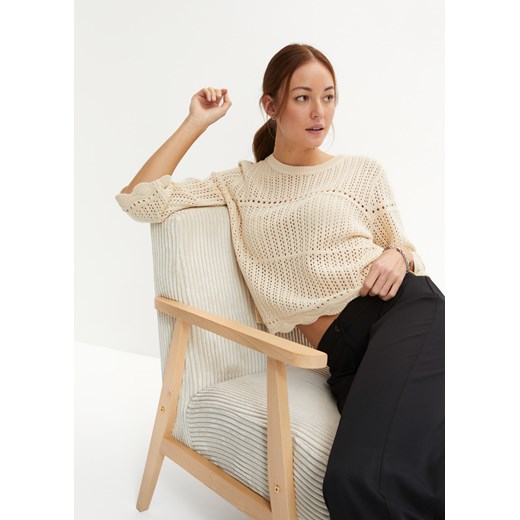 Letni sweter w ażurowy wzór ze sklepu bonprix w kategorii Swetry damskie - zdjęcie 170620985