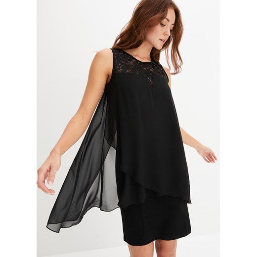 Sukienka z dżerseju i szyfonu ze sklepu bonprix w kategorii Sukienki - zdjęcie 170621726