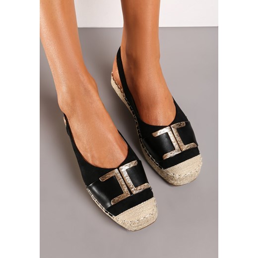 Espadryle damskie Born2be czarne z klamrą