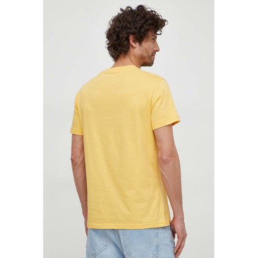 T-shirt męski Guess młodzieżowy żółty z krótkimi rękawami 