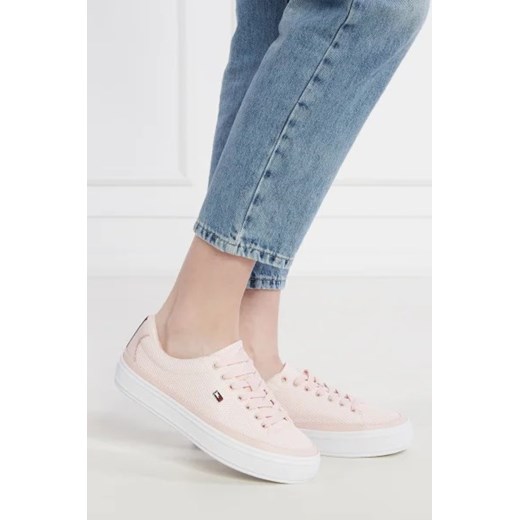 Buty sportowe damskie różowe Tommy Hilfiger sneakersy tkaninowe 