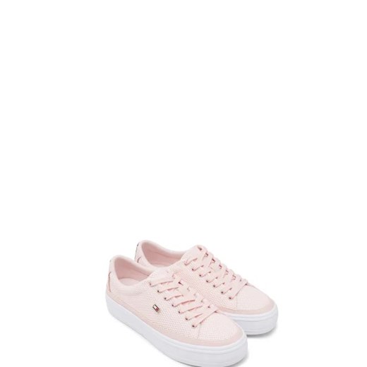 Buty sportowe damskie Tommy Hilfiger sneakersy sznurowane różowe tkaninowe 