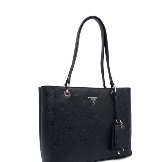 Shopper bag Guess czarna ze skóry ekologicznej elegancka matowa 
