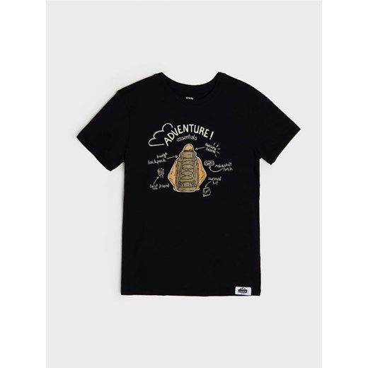 Sinsay - Koszulka z nadrukiem - czarny ze sklepu Sinsay w kategorii T-shirty chłopięce - zdjęcie 170625948