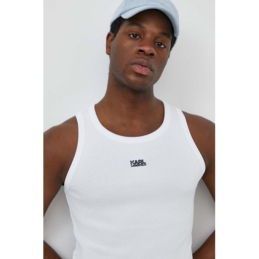 Karl Lagerfeld t-shirt męski kolor biały ze sklepu ANSWEAR.com w kategorii T-shirty męskie - zdjęcie 170633047
