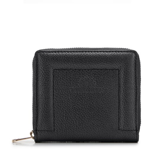 Damski portfel skórzany z ozdobnym brzegiem mały czarny ze sklepu WITTCHEN w kategorii Portfele damskie - zdjęcie 170633177