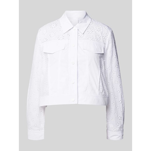 Bluzka koszulowa krótka z ażurowym wzorem ze sklepu Peek&Cloppenburg  w kategorii Koszule damskie - zdjęcie 170634769