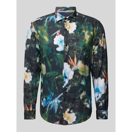 Koszula casualowa z lnu ze wzorem na całej powierzchni ze sklepu Peek&Cloppenburg  w kategorii Koszule męskie - zdjęcie 170634935