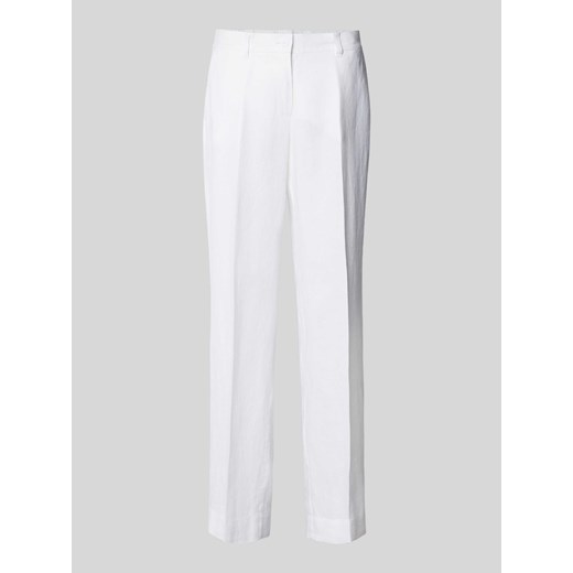 Lniane spodnie o kroju regular fit w kant model ‘Mirja’ ze sklepu Peek&Cloppenburg  w kategorii Spodnie damskie - zdjęcie 170634946