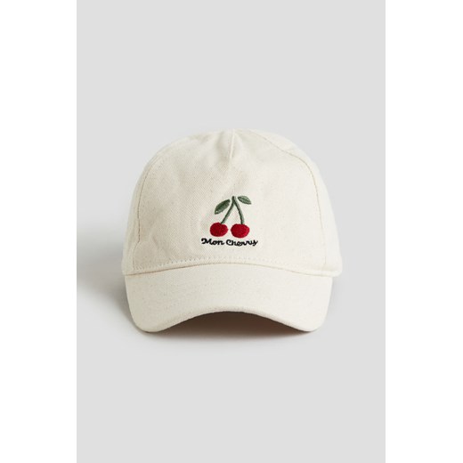 H & M - Bawełniana czapka z daszkiem - Biały ze sklepu H&M w kategorii Czapki dziecięce - zdjęcie 170635446