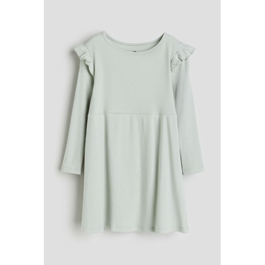 H & M - Sukienka z dżerseju w prążki - Zielony ze sklepu H&M w kategorii Sukienki dziewczęce - zdjęcie 170635458