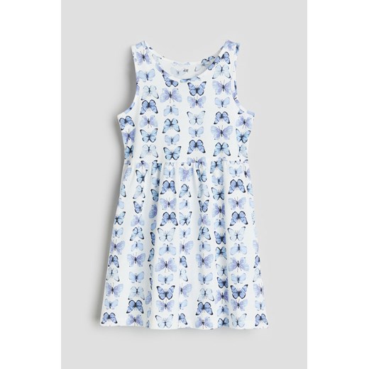 H & M - Bawełniana sukienka we wzory - Biały ze sklepu H&M w kategorii Sukienki dziewczęce - zdjęcie 170635489