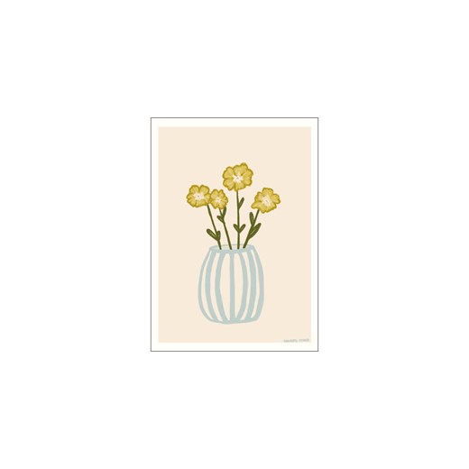 H & M - Engberg Studio - Yellow Flowers In A Blue Vase - Biały ze sklepu H&M w kategorii Plakaty - zdjęcie 170635545
