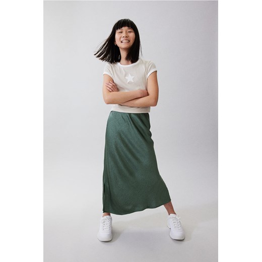 H & M - Satynowa spódnica - Zielony ze sklepu H&M w kategorii Spódnice - zdjęcie 170635555