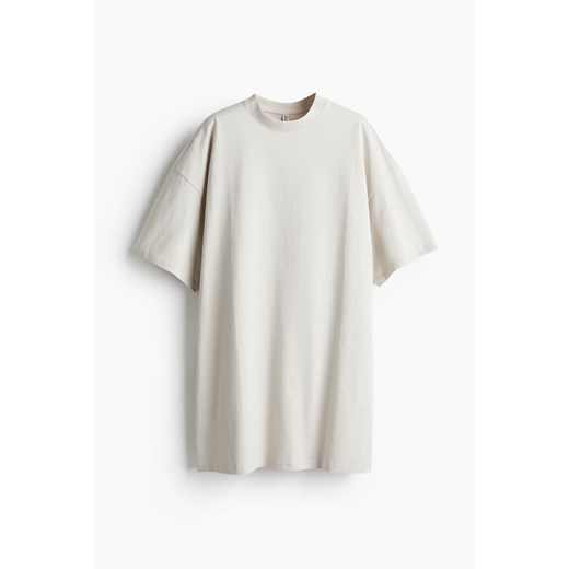 H & M - Sukienka T-shirtowa oversize - Beżowy H & M M H&M