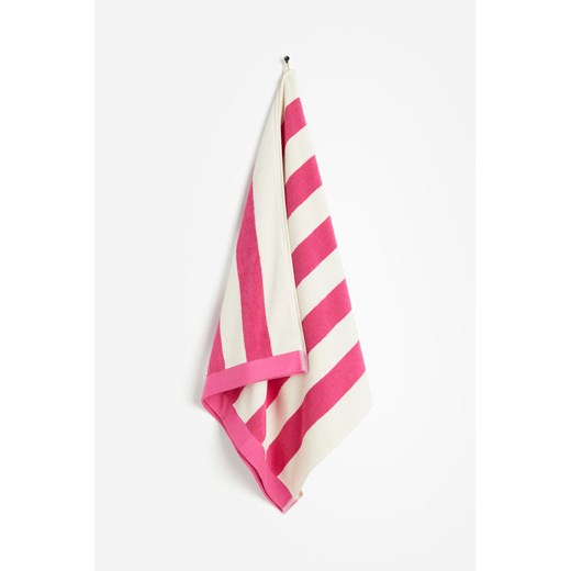 H & M - Plażowy ręcznik w paski - Różowy ze sklepu H&M w kategorii Ręczniki - zdjęcie 170635658