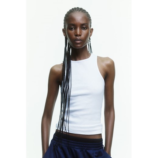 H & M - Koszulka w prążki - Biały ze sklepu H&M w kategorii Bluzki damskie - zdjęcie 170635746