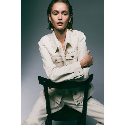 H & M - Taliowana kurtka dżinsowa - Biały ze sklepu H&M w kategorii Kurtki damskie - zdjęcie 170635968