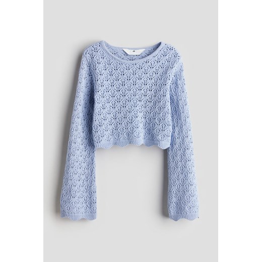 H & M - Ażurowy sweter - Niebieski ze sklepu H&M w kategorii Swetry dziewczęce - zdjęcie 170636038