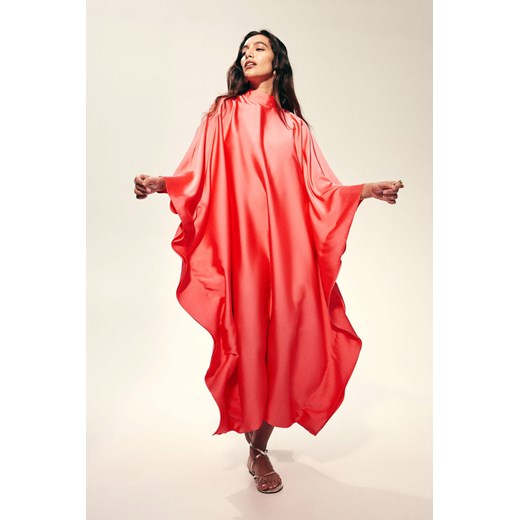 H & M - Satynowa sukienka tunikowa - Czerwony ze sklepu H&M w kategorii Sukienki - zdjęcie 170636059