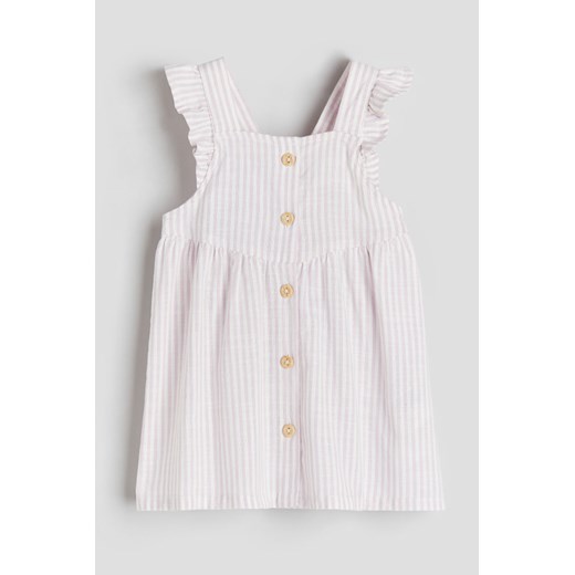 H & M - Bawełniana sukienka z falbankami - Fioletowy ze sklepu H&M w kategorii Sukienki dziewczęce - zdjęcie 170636348