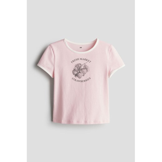H & M - T-shirt z nadrukiem - Różowy ze sklepu H&M w kategorii Bluzki dziewczęce - zdjęcie 170636386
