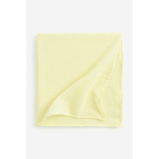 H & M - Kocyk przytulanka z bawełnianego muślinu - Żółty H & M 90x90 H&M